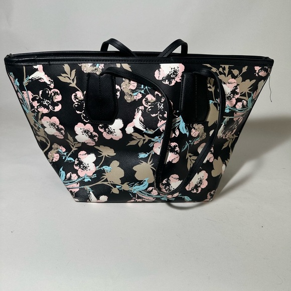 Kenneth Cole Reaction Black and Pink Floral Tote Bag - Picture 4 of 6